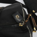 FENDI Hand Bag Canvas 2way Black Gold Auth 191061-17