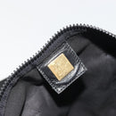 FENDI Hand Bag Canvas 2way Black Gold Auth 191061-18