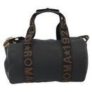 FENDI Hand Bag Canvas 2way Black Gold Auth 191061-2