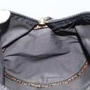 FENDI Hand Bag Canvas 2way Black Gold Auth 191061-20