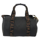 FENDI Hand Bag Canvas 2way Black Gold Auth 191061-3