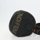 FENDI Hand Bag Canvas 2way Black Gold Auth 191061-4