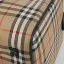 Burberrys Nova Check Boston Bag Canvas Beige Gold Auth 191064-9