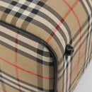 Burberrys Nova Check Boston Bag Canvas Beige Gold Auth 191064-14