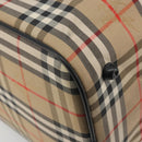 Burberrys Nova Check Boston Bag Canvas Beige Gold Auth 191064-16