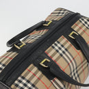 Burberrys Nova Check Boston Bag Canvas Beige Gold Auth 191064-6