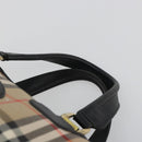 Burberrys Nova Check Boston Bag Canvas Beige Gold Auth 191064-8