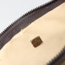 FENDI Zucca Canvas Pouch Black Brown Auth 191070-9