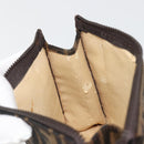 FENDI Zucca Canvas Pouch Black Brown Auth 191070-12