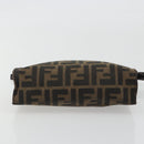 FENDI Zucca Canvas Pouch Black Brown Auth 191070-6