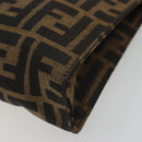 FENDI Zucca Canvas Pouch Black Brown Auth 191070-7