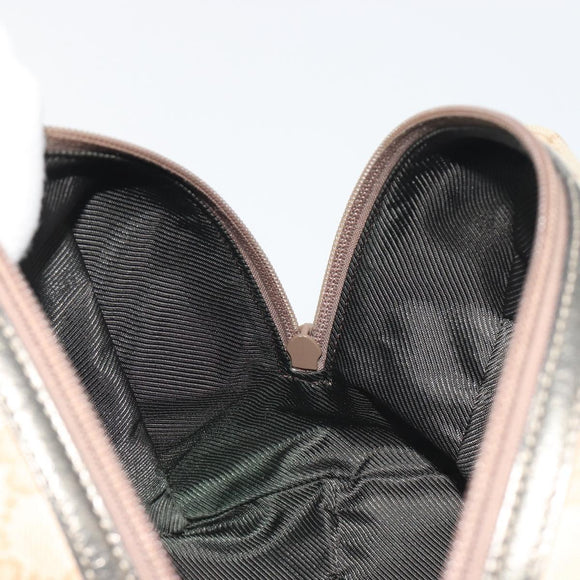 GUCCI GG Canvas Hand Pouch Beige 124542 Auth 191071