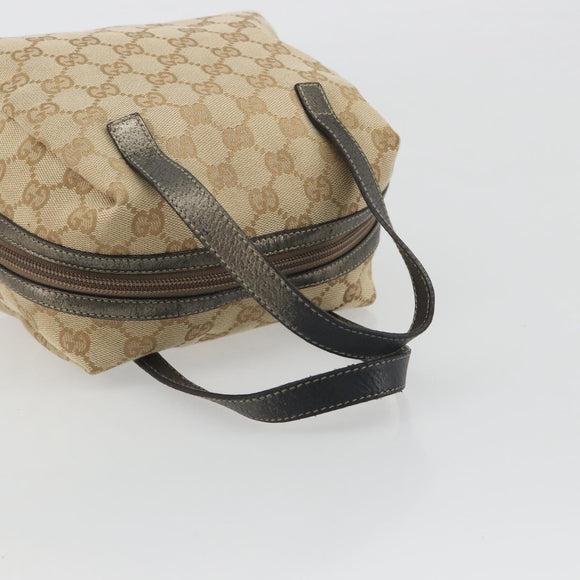 GUCCI GG Canvas Hand Pouch Beige 124542 Auth 191071