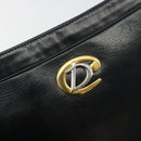 Christian Dior Shoulder Bag Calf Skin Black Gold Auth 191075-16