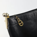 Christian Dior Shoulder Bag Calf Skin Black Gold Auth 191075-17