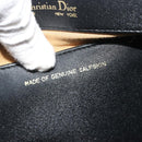 Christian Dior Shoulder Bag Calf Skin Black Gold Auth 191075-24