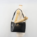 Christian Dior Shoulder Bag Calf Skin Black Gold Auth 191075-25