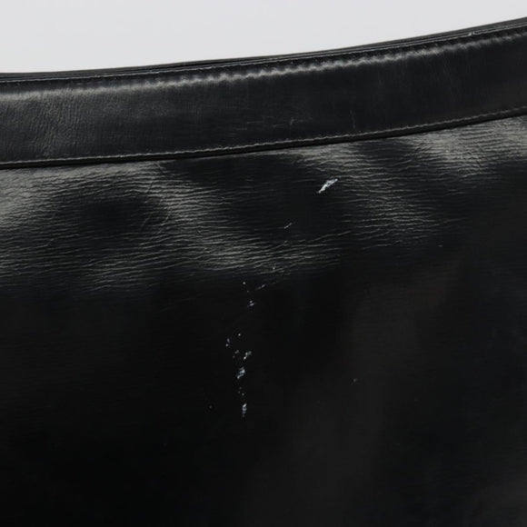 Christian Dior Shoulder Bag Calf Skin Black Gold Auth 191075