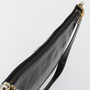 Christian Dior Shoulder Bag Calf Skin Black Gold Auth 191075-7