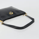 Christian Dior Shoulder Bag Calf Skin Black Gold Auth 191075-8