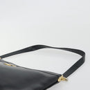 Christian Dior Shoulder Bag Calf Skin Black Gold Auth 191075-9