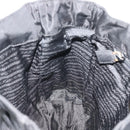 PRADA Hand Bag Nylon Black Gold Auth 191076-17