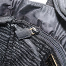 PRADA Hand Bag Nylon Black Gold Auth 191076-18