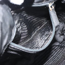 PRADA Hand Bag Nylon Black Gold Auth 191076-19
