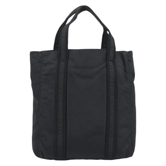 PRADA Hand Bag Nylon Black Gold Auth 191076