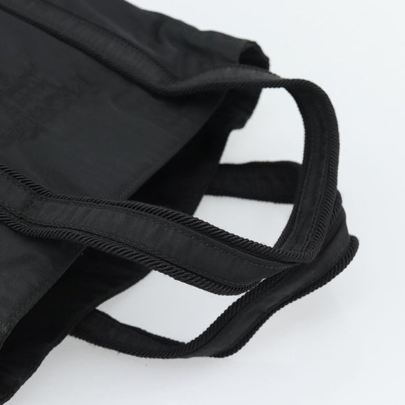 PRADA Hand Bag Nylon Black Gold Auth 191076