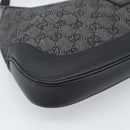 GUCCI GG Canvas Jackie Shoulder Bag Black Silver 00963 Auth 191078V-11