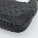 GUCCI GG Canvas Jackie Shoulder Bag Black Silver 00963 Auth 191078V-12