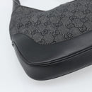 GUCCI GG Canvas Jackie Shoulder Bag Black Silver 00963 Auth 191078V-13