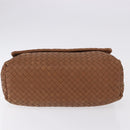 BOTTEGA VENETA INTRECCIATO Hand Bag Leather Brown Gold Auth 191079V-10