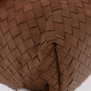BOTTEGA VENETA INTRECCIATO Hand Bag Leather Brown Gold Auth 191079V-11