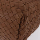 BOTTEGA VENETA INTRECCIATO Hand Bag Leather Brown Gold Auth 191079V-12