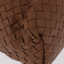 BOTTEGA VENETA INTRECCIATO Hand Bag Leather Brown Gold Auth 191079V-13