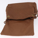 BOTTEGA VENETA INTRECCIATO Hand Bag Leather Brown Gold Auth 191079V-15