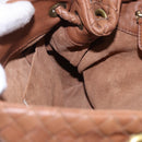 BOTTEGA VENETA INTRECCIATO Hand Bag Leather Brown Gold Auth 191079V-19