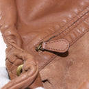 BOTTEGA VENETA INTRECCIATO Hand Bag Leather Brown Gold Auth 191079V-21