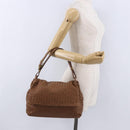 BOTTEGA VENETA INTRECCIATO Hand Bag Leather Brown Gold Auth 191079V-24