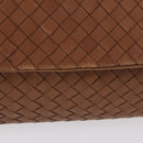 BOTTEGA VENETA INTRECCIATO Hand Bag Leather Brown Gold Auth 191079V-3