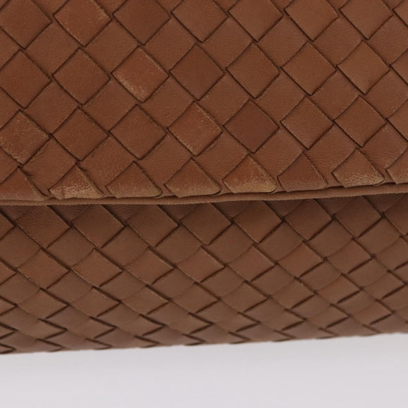 BOTTEGA VENETA INTRECCIATO Hand Bag Leather Brown Gold Auth 191079V