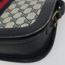 GUCCI GG Supreme Sherry Line Shoulder Bag PVC Navy Gold Auth 191082-8