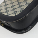 GUCCI GG Supreme Sherry Line Shoulder Bag PVC Navy Gold Auth 191082-17