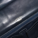 GUCCI GG Supreme Sherry Line Shoulder Bag PVC Navy Gold Auth 191082-20