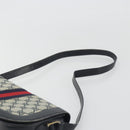 GUCCI GG Supreme Sherry Line Shoulder Bag PVC Navy Gold Auth 191082-14