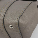 FENDI Selleria Mini Linda Hand Bag Leather Silver Auth 191083A-9