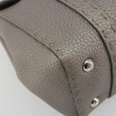 FENDI Selleria Mini Linda Hand Bag Leather Silver Auth 191083A-14