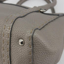 FENDI Selleria Mini Linda Hand Bag Leather Silver Auth 191083A-15